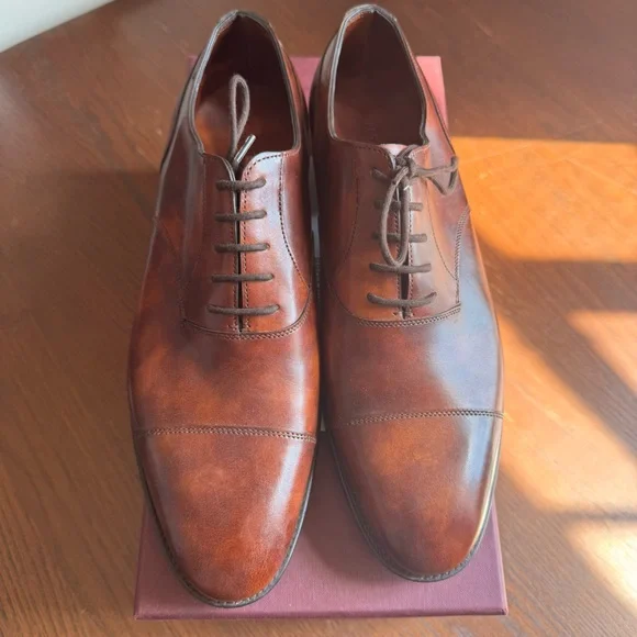 John Lobb Taunton Cap Toe Leather Oxfords - Picture 2 of 9